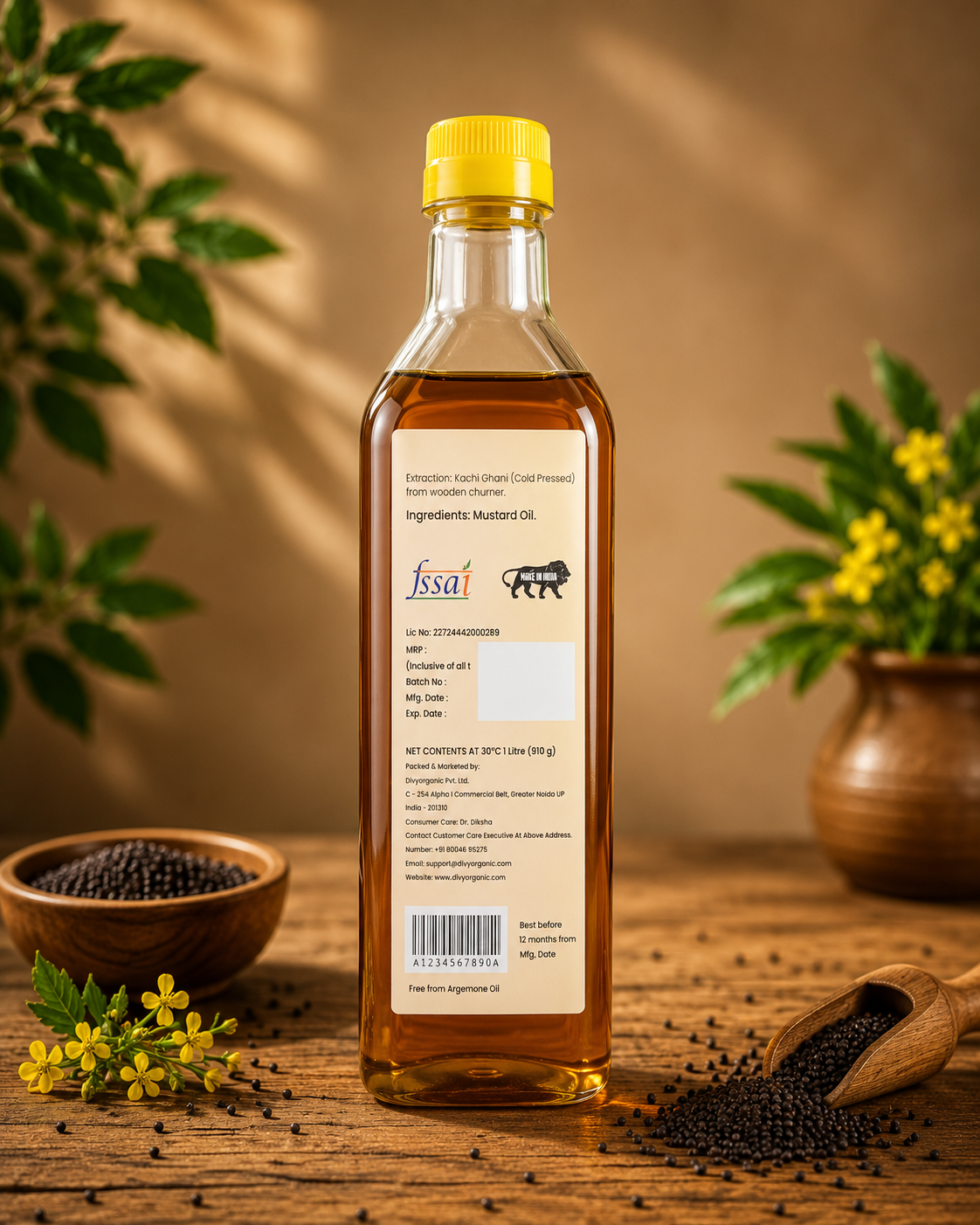 Wooden Pressed Mustard  Oil