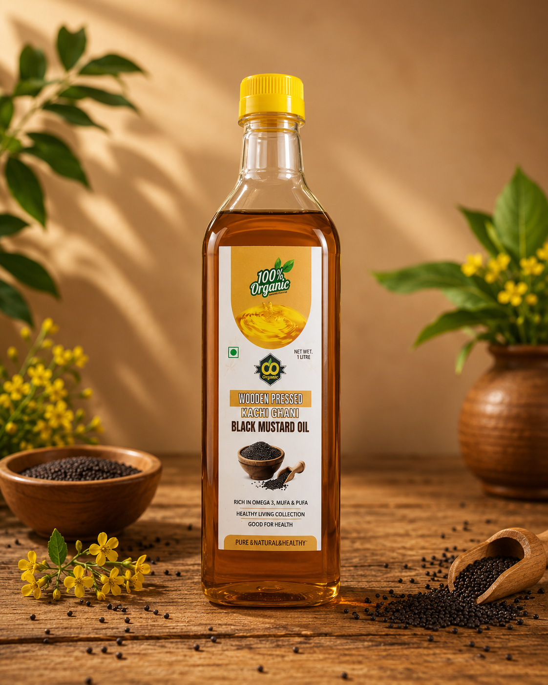 Wooden Pressed Mustard  Oil